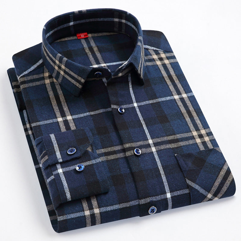 Men's Long Sleeve Check Shirt - Customizable Corporate Uniforms | Breathable Cotton & Subtle Plaid Design
