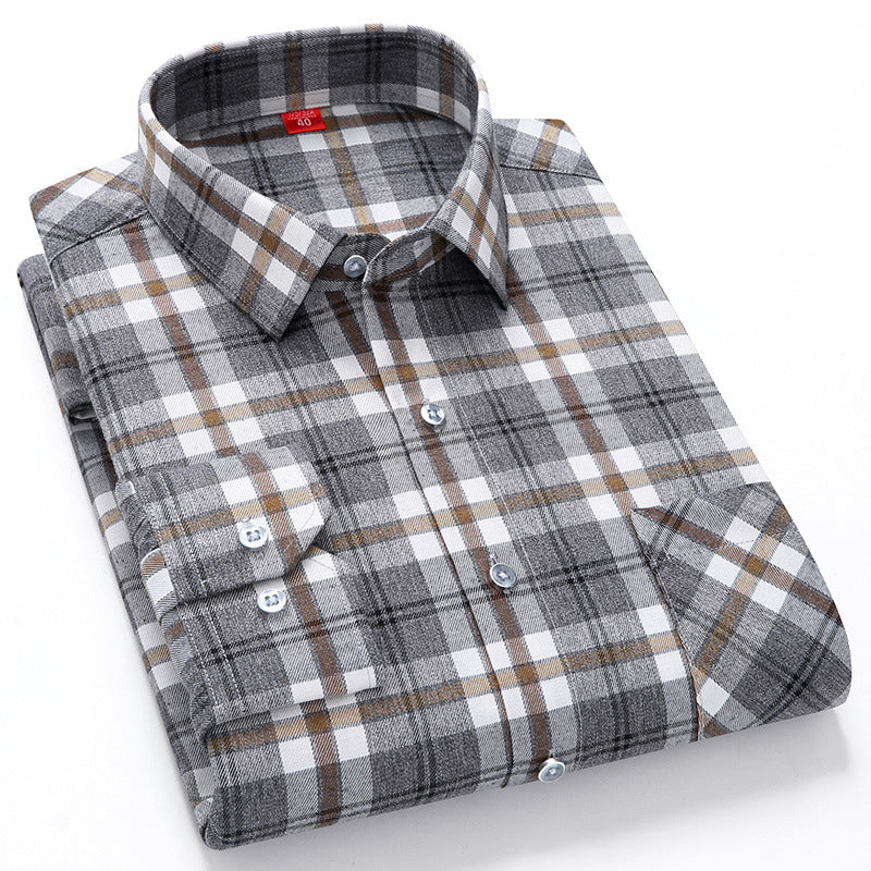 Men's Long Sleeve Check Shirt - Customizable Corporate Uniforms | Breathable Cotton & Subtle Plaid Design