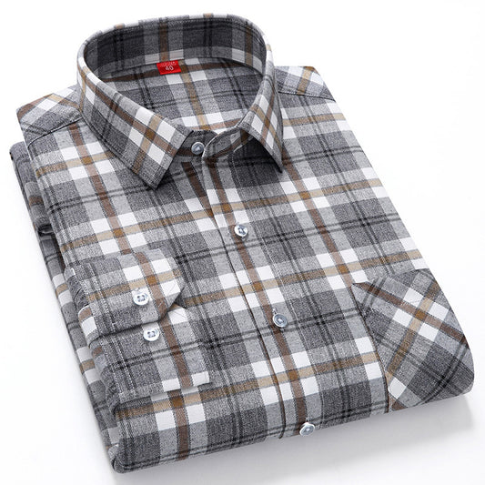 Men's Long Sleeve Check Shirt - Customizable Corporate Uniforms | Breathable Cotton & Subtle Plaid Design