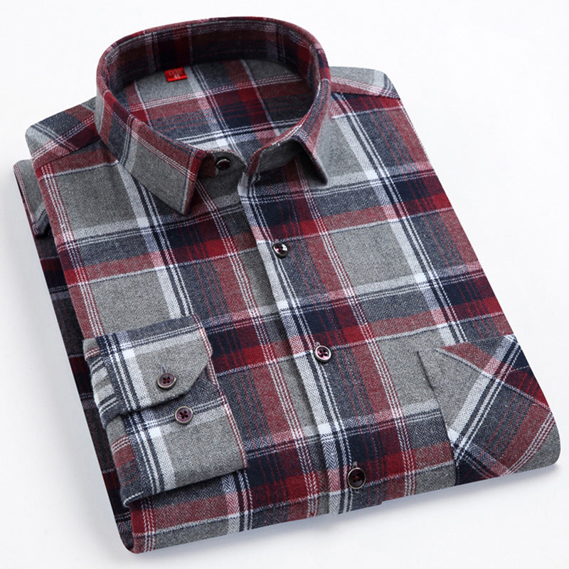 Men's Long Sleeve Check Shirt - Customizable Corporate Uniforms | Breathable Cotton & Subtle Plaid Design