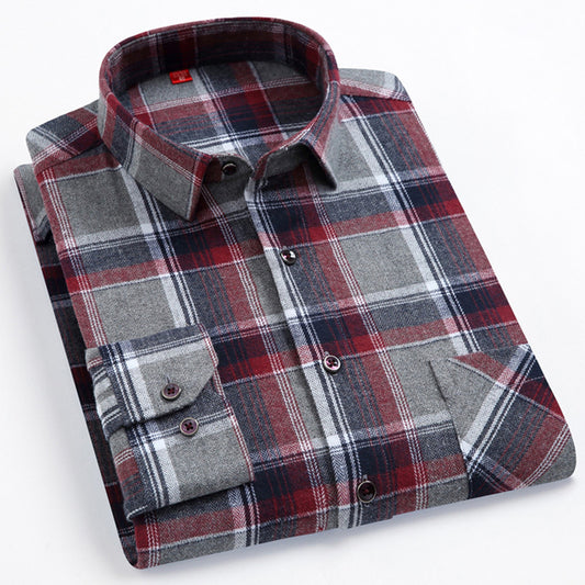 Men's Plaid Long Sleeve Business Shirt | Custom Logo Corporate Uniforms & Promotional Wear