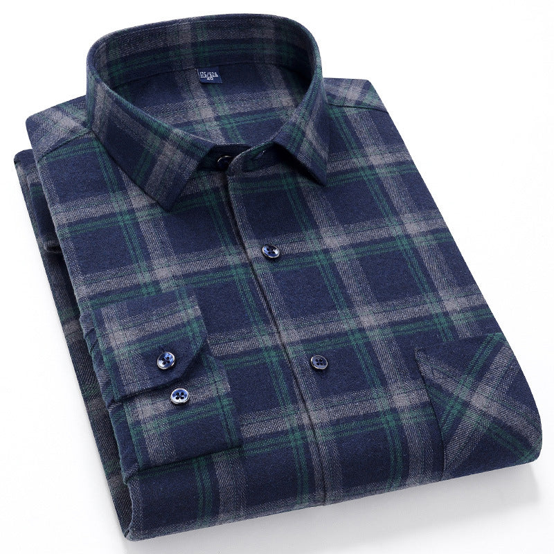 Men's Checkered Business Casual Shirts | Custom Logo Plaid Shirts | Brushed Cotton Team Uniforms