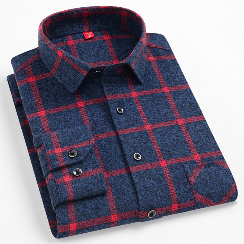 Men's Checkered Business Casual Shirts | Custom Logo Plaid Shirts | Brushed Cotton Team Uniforms