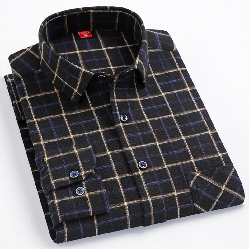 Men's Checkered Business Casual Shirts | Custom Logo Plaid Shirts | Brushed Cotton Team Uniforms