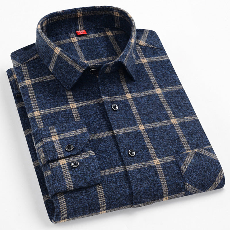 Men's Checkered Business Casual Shirts | Custom Logo Plaid Shirts | Brushed Cotton Team Uniforms