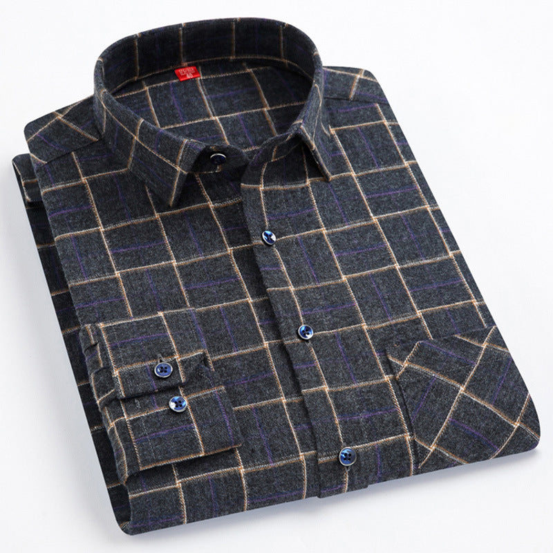 Men's Checkered Business Casual Shirts | Custom Logo Plaid Shirts | Brushed Cotton Team Uniforms