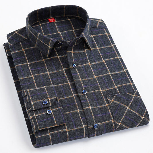 Men's Checkered Business Casual Shirts | Custom Logo Plaid Shirts | Brushed Cotton Team Uniforms