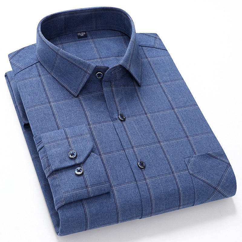 Men's Checkered Business Casual Shirts | Custom Logo Plaid Shirts | Brushed Cotton Team Uniforms