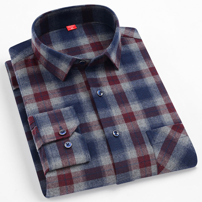 Men's Checkered Business Casual Shirts | Custom Logo Plaid Shirts | Brushed Cotton Team Uniforms