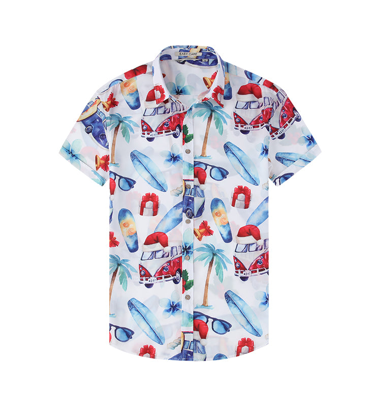 Customizable Aloha Shirts | Bright Print Polo for Team Events (MOQ 50) Breathable Fabric