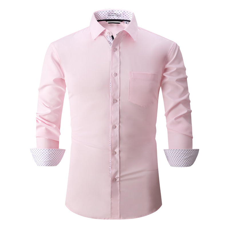 Warhorse Clothing Men's 100% Polyester Four-Sided Stretch Formal Shirt White European and American Men's Clothing Wholesale Customization