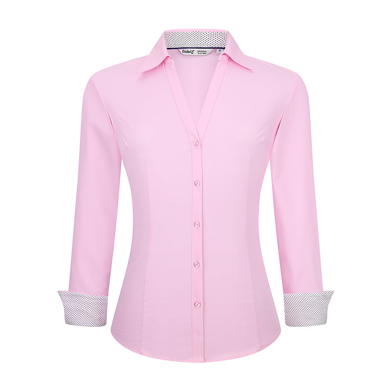 Women's Stretch Cotton Dress Shirts | Custom Logo Team Uniforms Wrinkle-Resistant Officewear