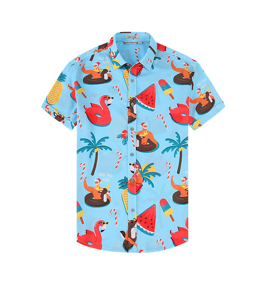 WARHORSE men's Shirts casual printed shirt custom shirt hawaiian shirt men