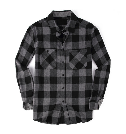 WARHORSE Men's Shirts casual plaid shirt custom shirt flannel shirts for men