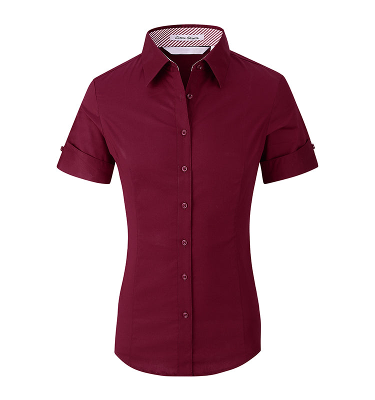 Women's Bamboo Short Sleeve Shirts | Custom Logo Corporate Uniforms 30+ Colors Eco-Friendly