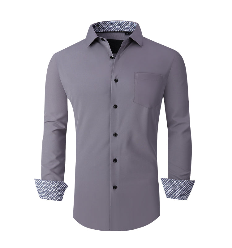 OEM/ODM camisas hombre 2023 popular autumn and winter full polyester stretch fashion men's formal shirt customization