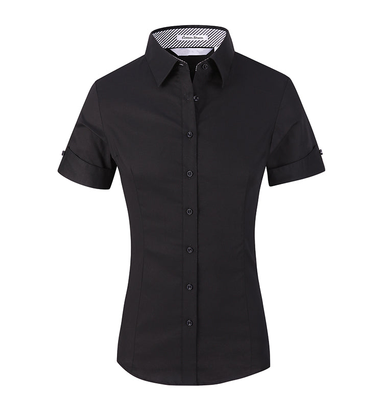 Women's Bamboo Short Sleeve Shirts | Custom Logo Corporate Uniforms 30+ Colors Eco-Friendly