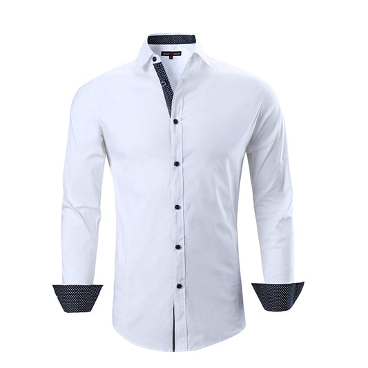 OEM/ODM camisas hombre Winter long-sleeved European and American popular polyester tops men's formal shirts no-iron work shirts