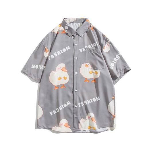 WARHORSE men's Shirts casual printed shirt custom shirt face hawaiian shirt