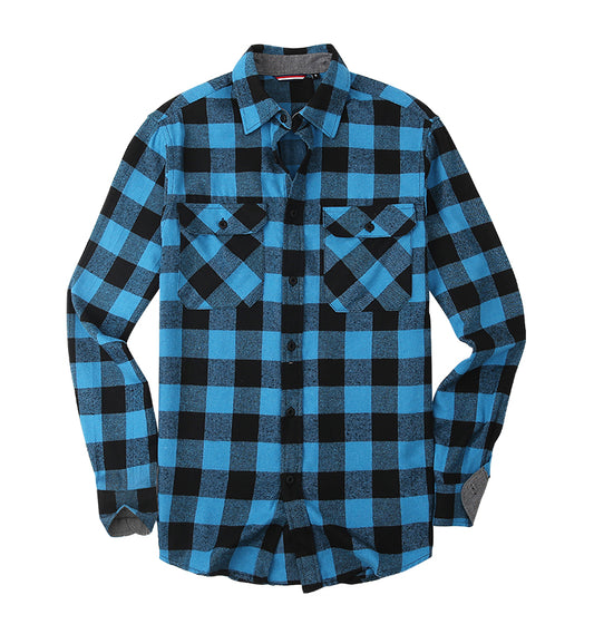 Warhorse Men's ShirtsWarhorse Men's Shirts casual plaid shirt custom shirt flannel shirts blue casual plaid shirt custom shirt flannel shirts brown（复制）