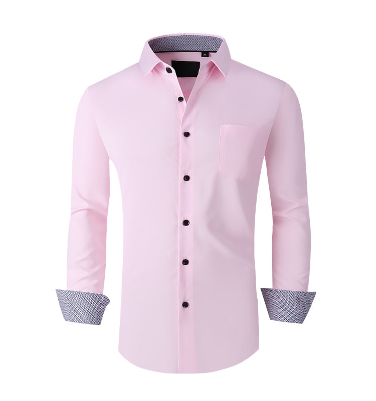 OEM/ODM camisas hombre 2023 popular autumn and winter full polyester stretch fashion men's formal shirt customization