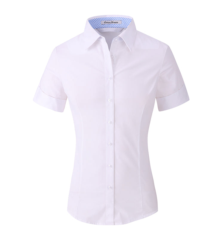 Women's Bamboo Short Sleeve Shirts | Custom Logo Corporate Uniforms 30+ Colors Eco-Friendly