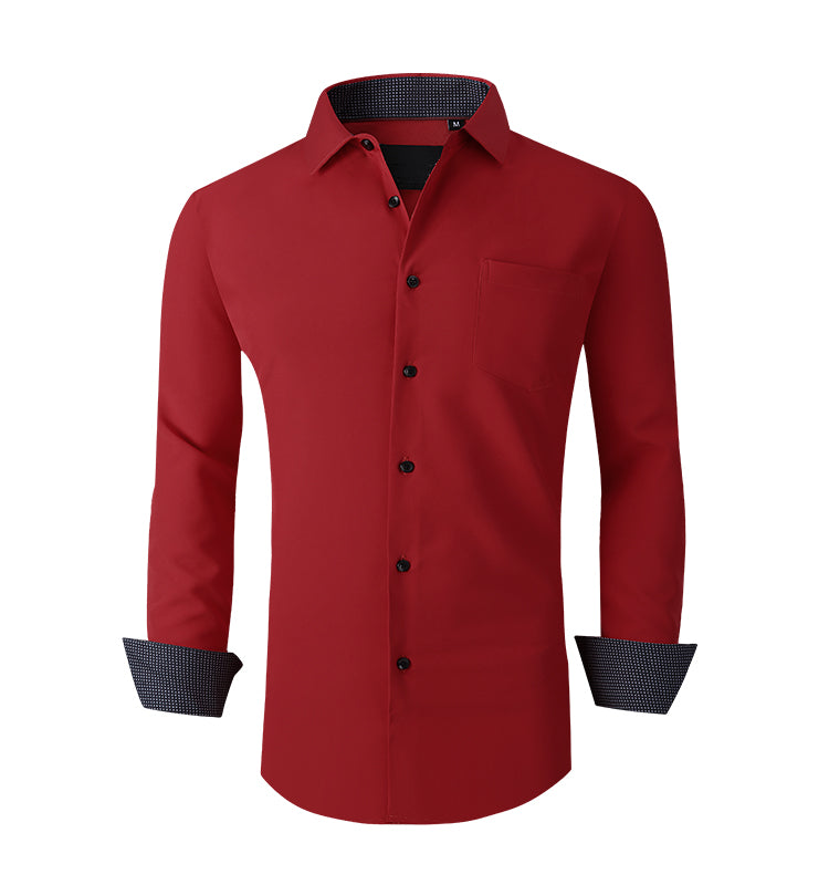 OEM/ODM camisas hombre 2023 popular autumn and winter full polyester stretch fashion men's formal shirt customization