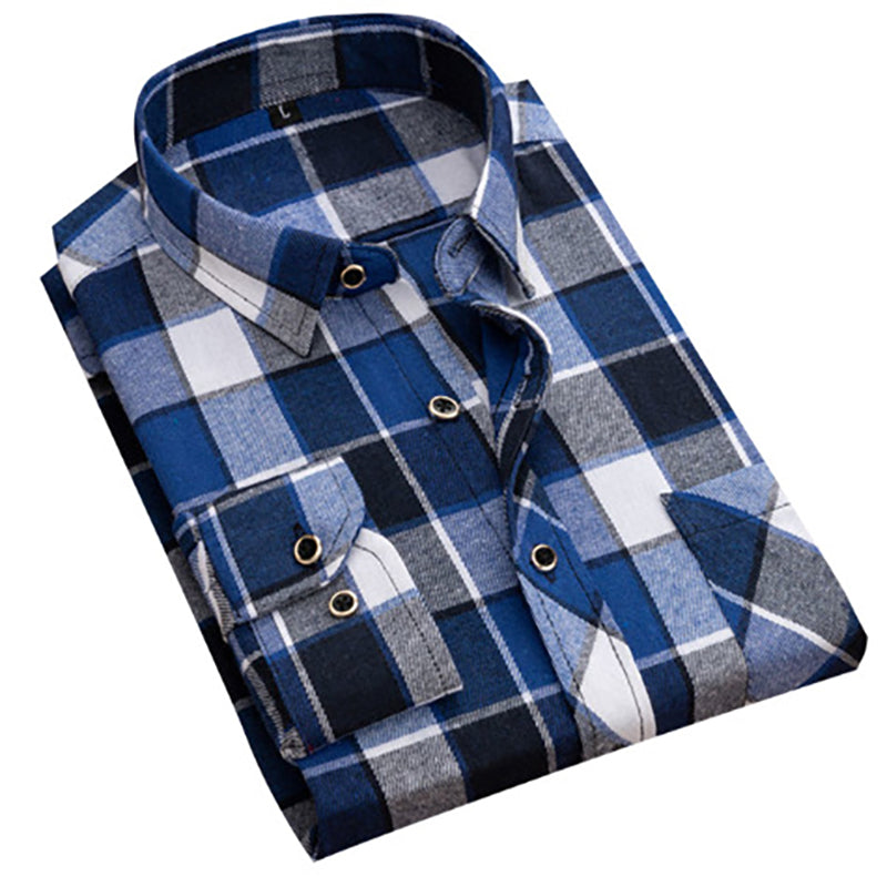 WARHORSE Men's Shirts casual plaid shirt custom shirt flannel shirts young men