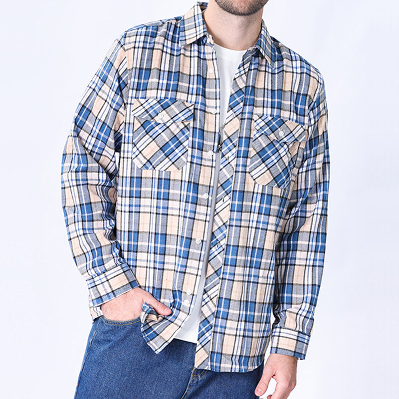 WARHORSE Men's Shirts casual plaid shirt custom shirt xxl flannel shirts