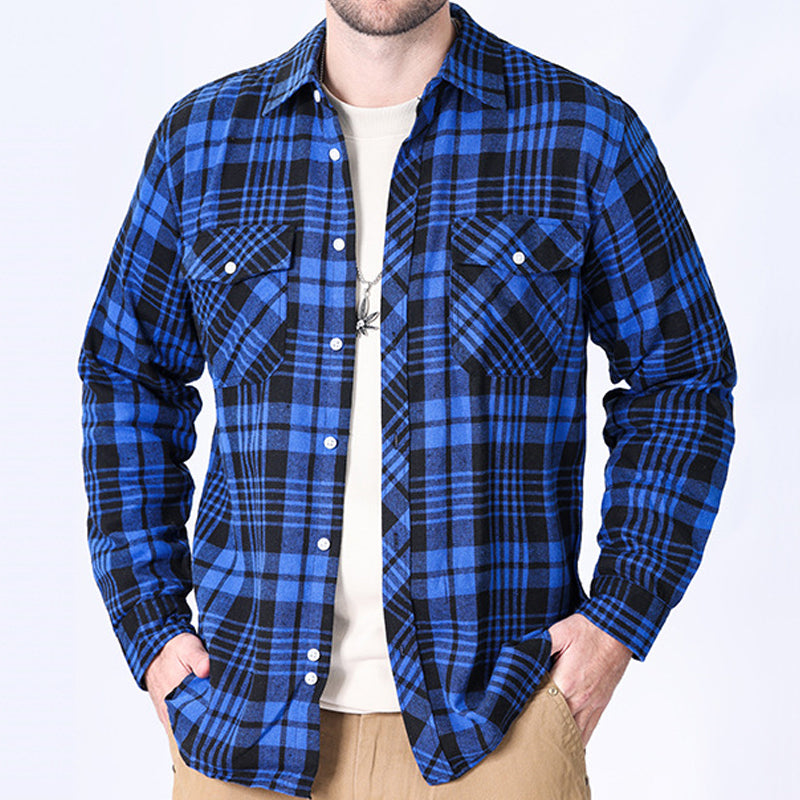 WARHORSE Men's Shirts casual plaid shirt custom shirt xxl flannel shirts