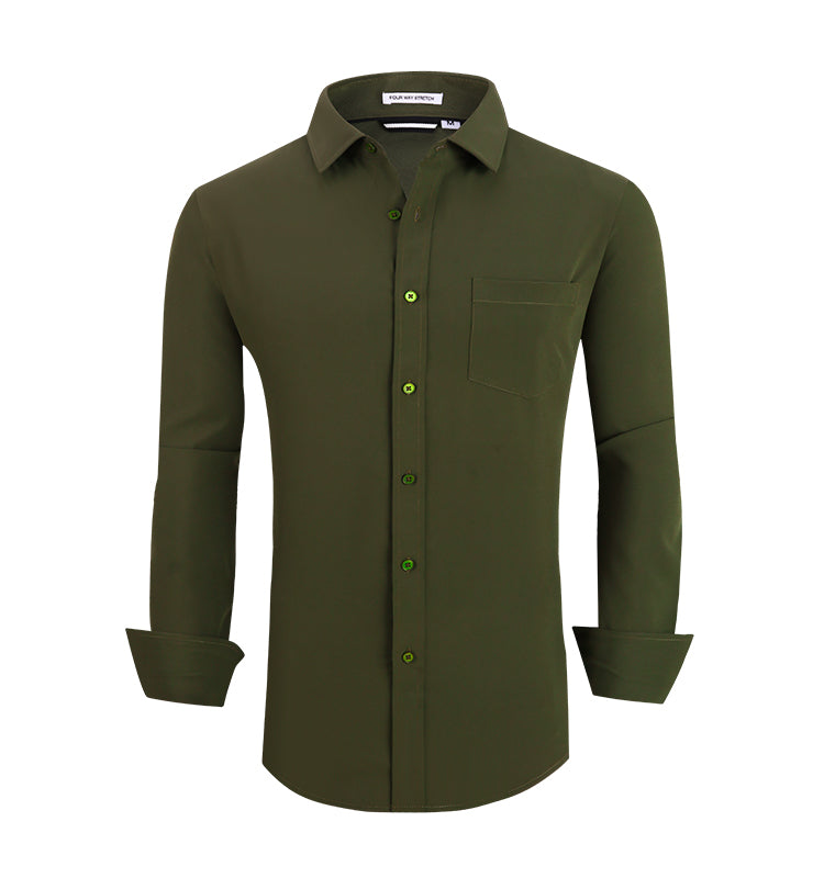 OEM/ODM camisas hombre European and American men's full polyester men's formal shirt customization