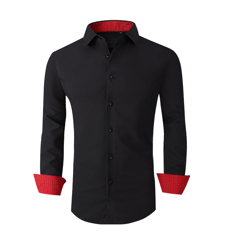 OEM/ODM camisas hombre 2023 popular autumn and winter full polyester stretch fashion men's formal shirt customization