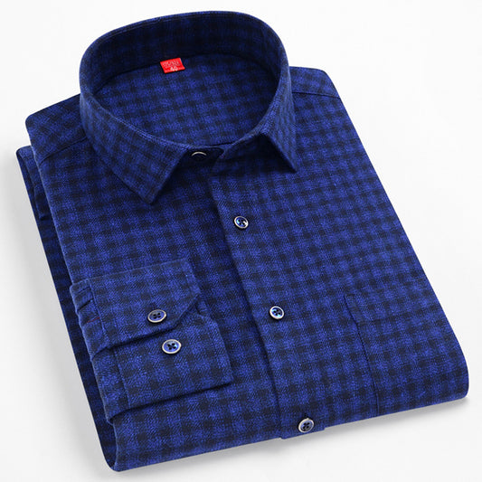 WARHORSE Men's Shirts casual plaid shirt custom shirt flannel shirt xmas Thickened Men's Shirt